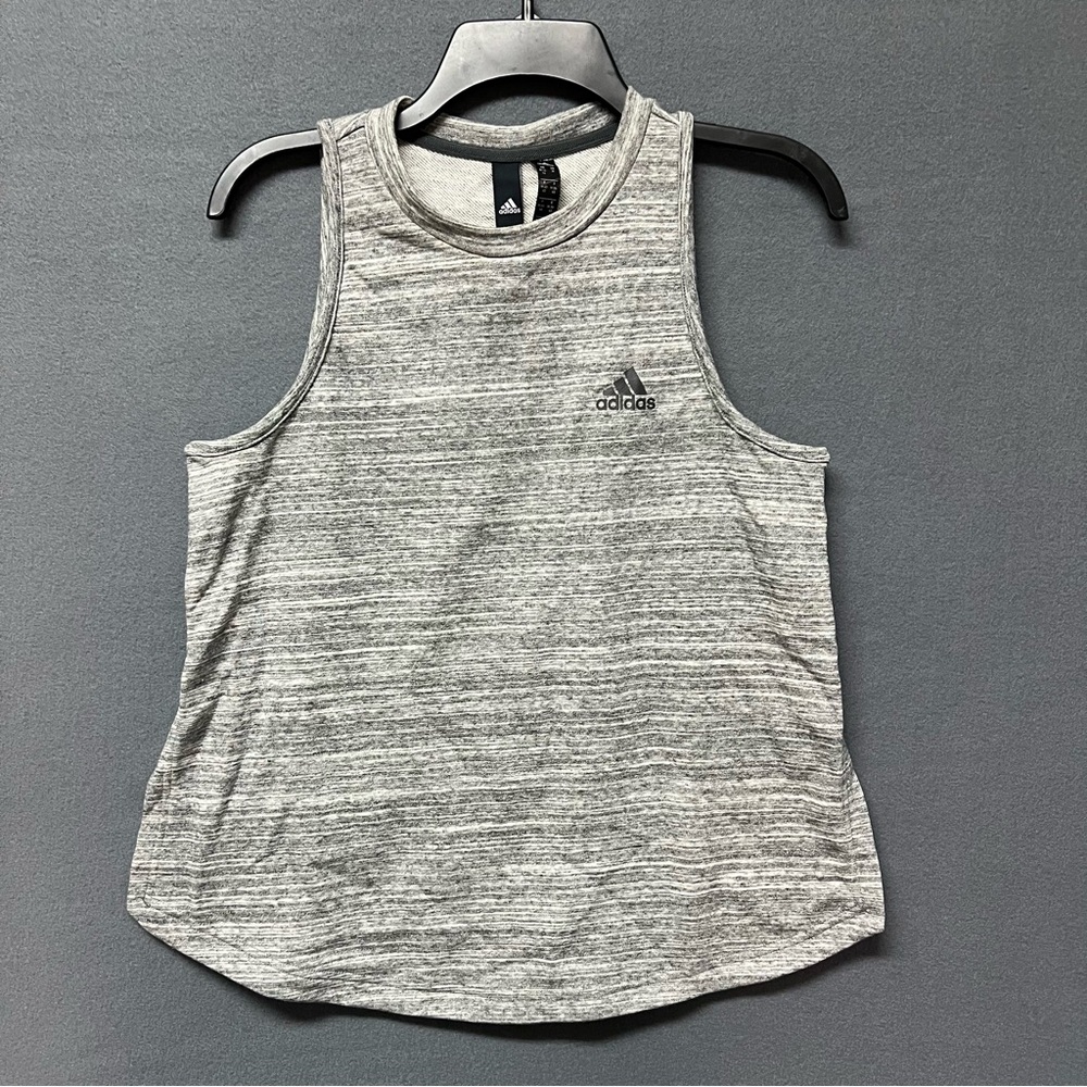 Adidas Womens White /Gray S2S SMR Heavy Cotton Tank #DU1924 Size Medium